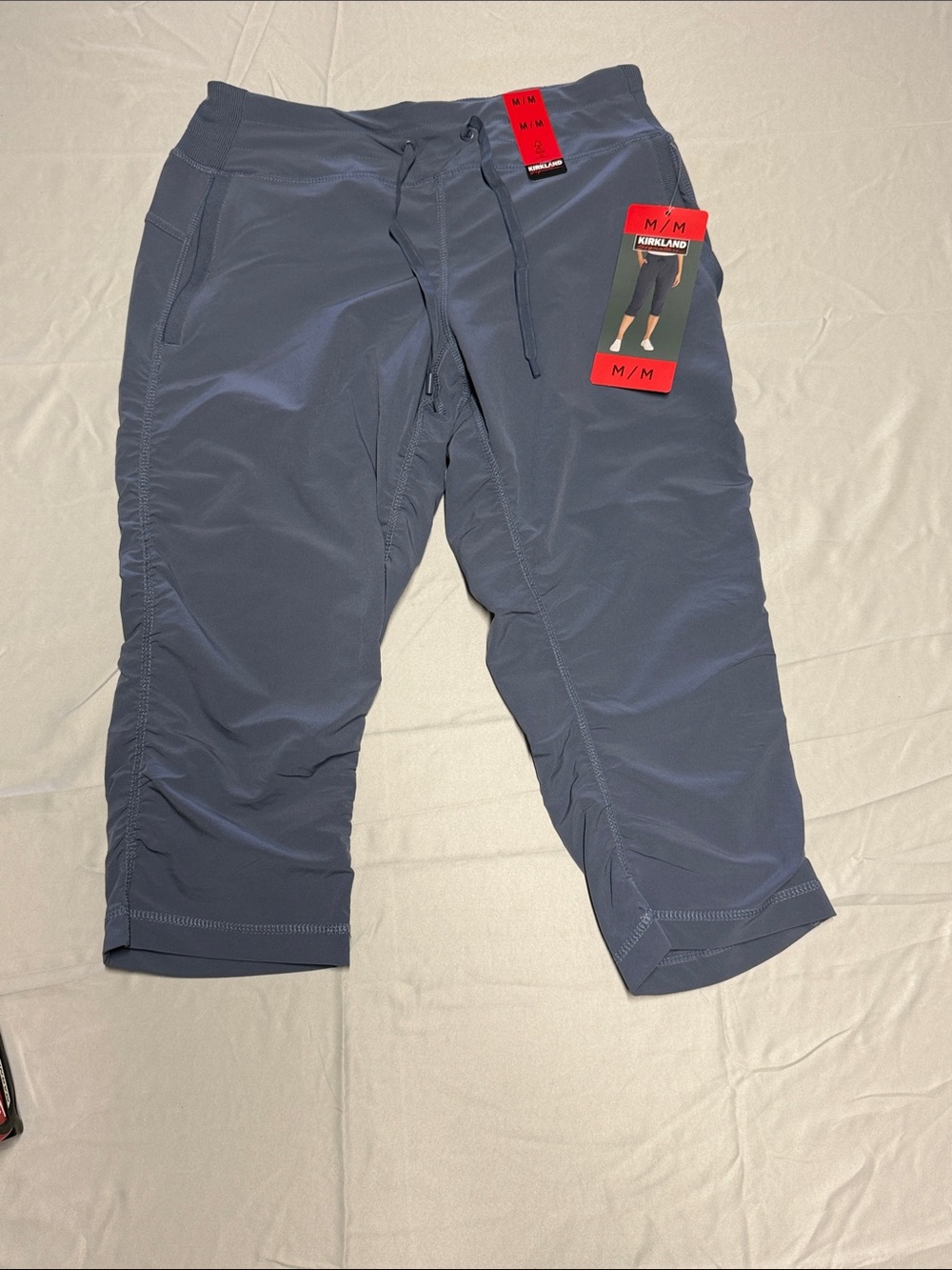 Kirkland Signature Dark Navy Ladies Active Capri Pants with Drawstring